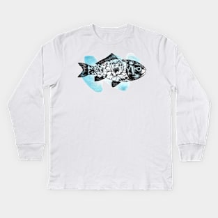 Floral Fish Kids Long Sleeve T-Shirt